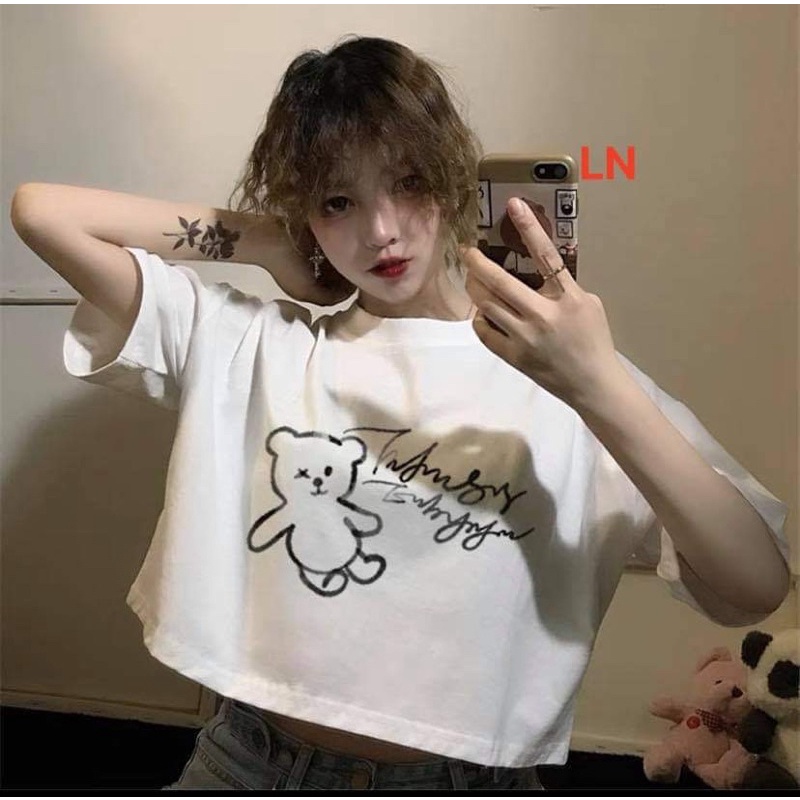 Áo croptop gấu chữ TH6