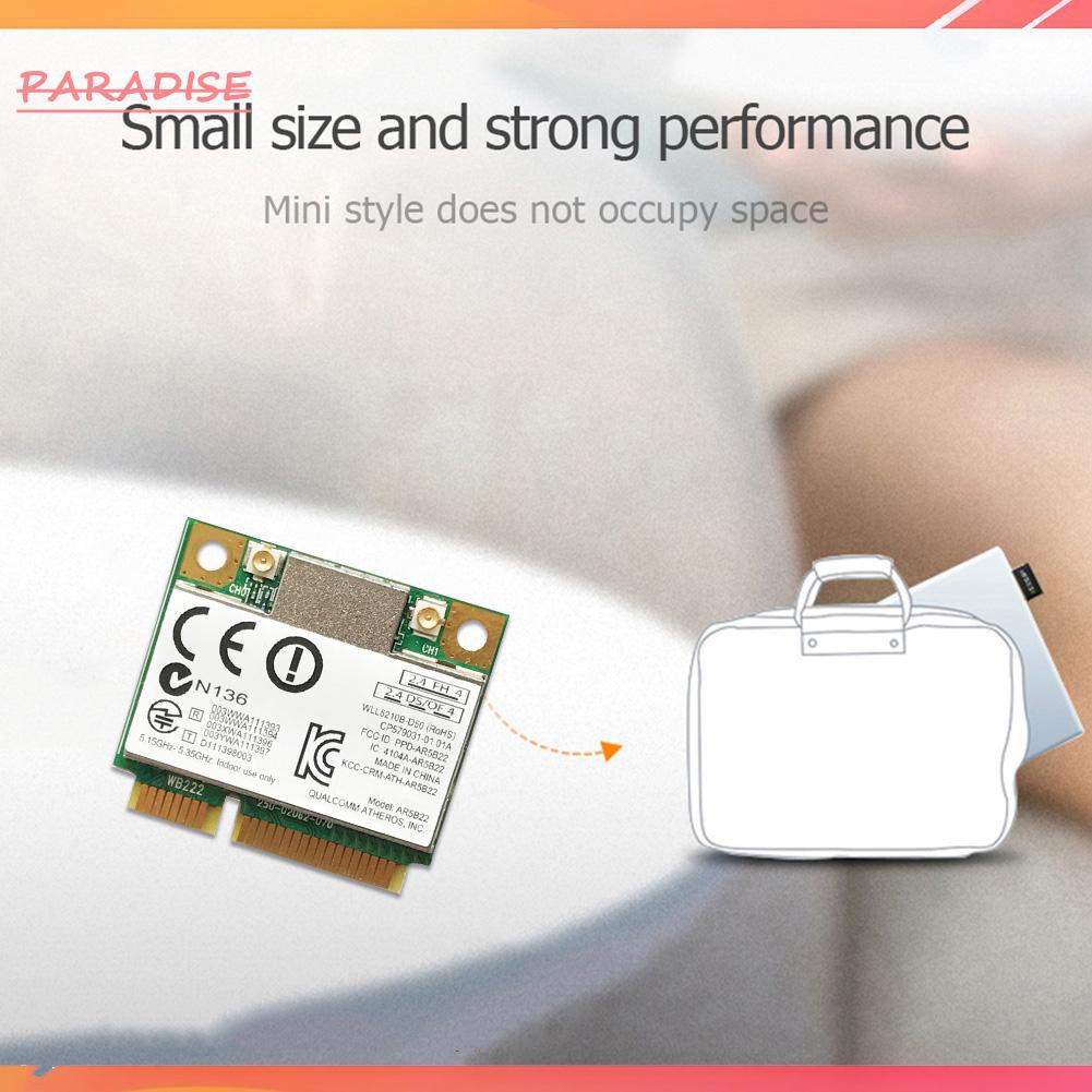 Bộ Chuyển Đổi Mạng Không Dây Mini Pci-E 1 300mbps 2.4g / 5g Bluetooth 4.0 Thẻ | BigBuy360 - bigbuy360.vn