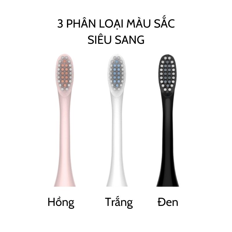 Đầu bàn chải điện đánh răng Sonic X-3 đầu tròn chống thấm lông lụa Dupont mềm mại DBC01