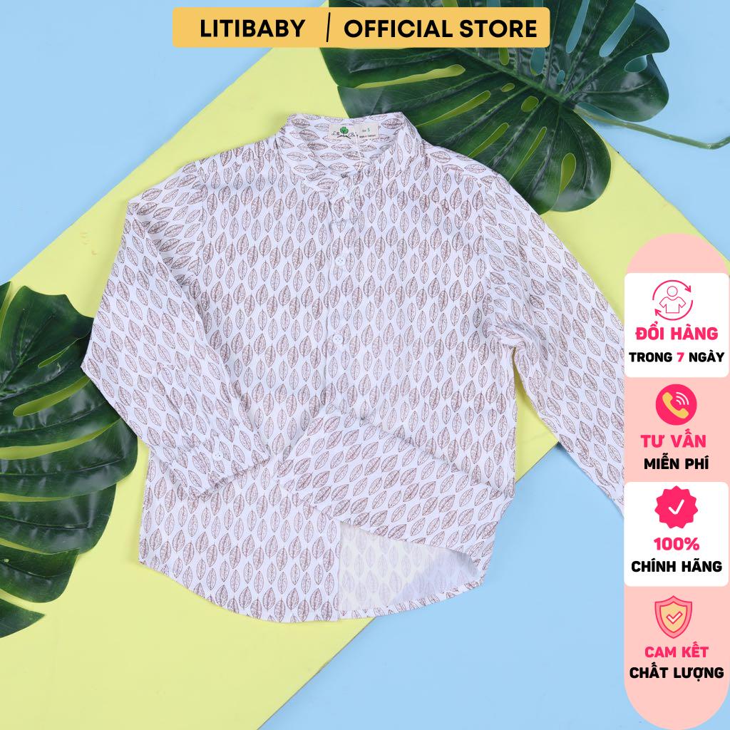Áo sơ mi bé trai lá, cổ trụ LITIBABY size 1/7