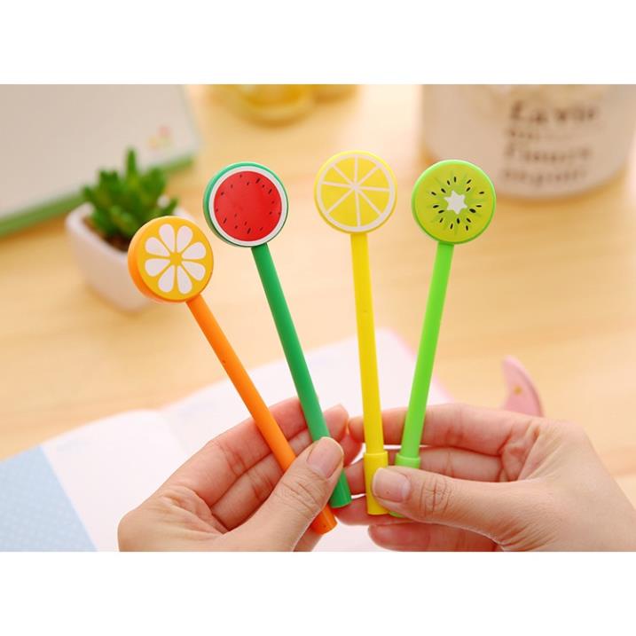 Bút Gel Nước Mực Đen HÌNH TRÁI CÂY Nhiều Màu H38