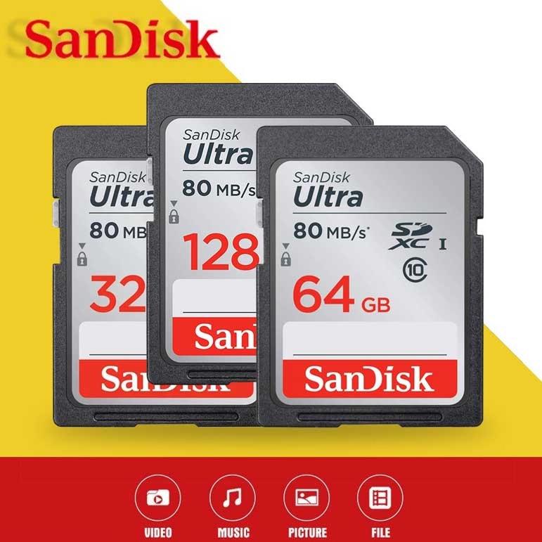 Thẻ Nhớ Sandisk Ultra SDXC UHS-I Class 10 80MBps - 32GB 64GB 128GB 100% ORI