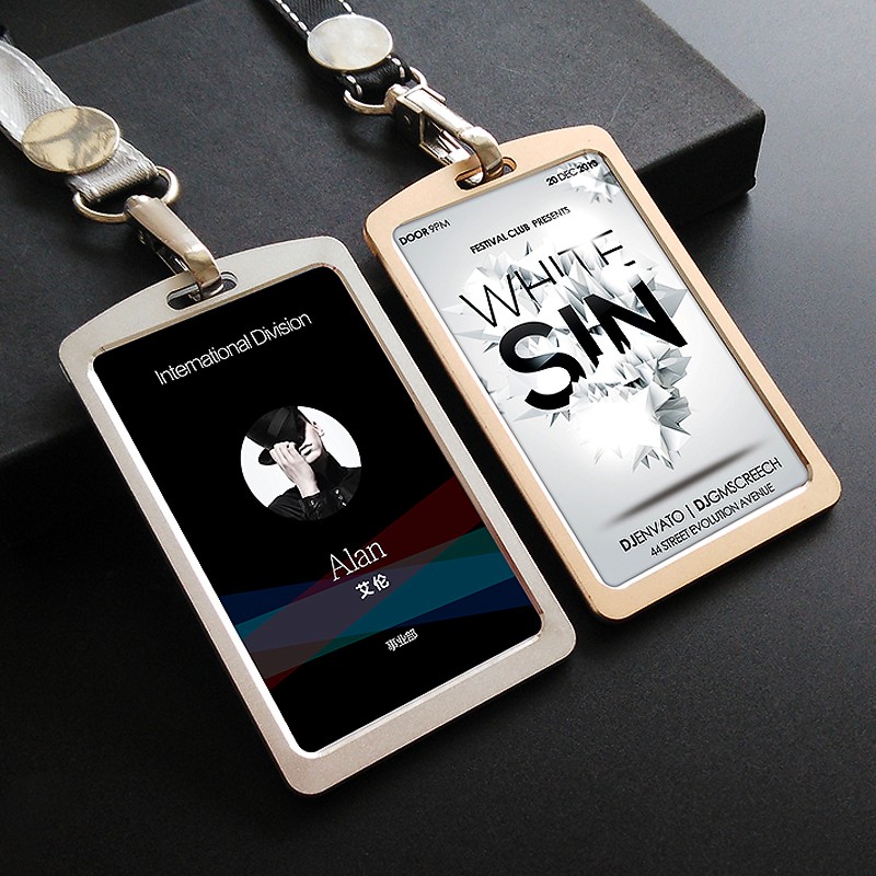 Dây Đeo Thẻ ID Bằng Hợp Kim Nhôm Thời Trang