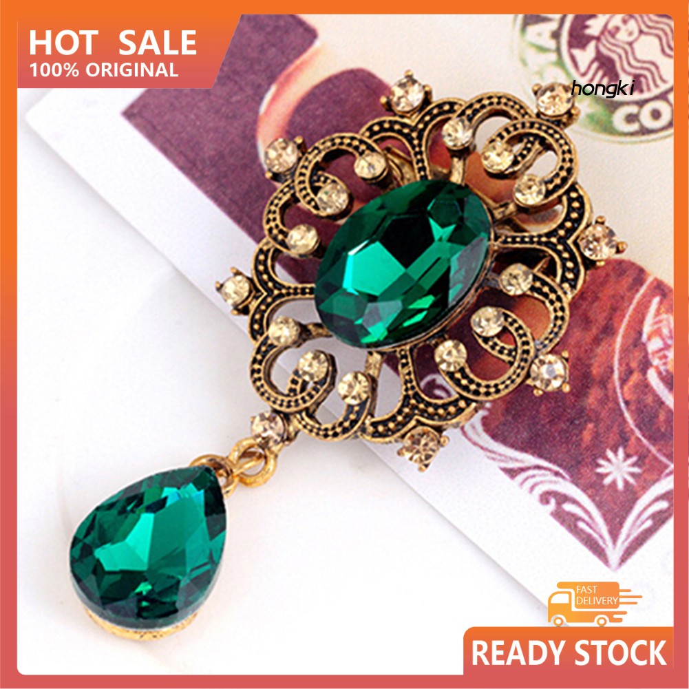 Ghim Cài Áo Hình Giọt Nước Đính Kim Cương Giả Thời Trang Cho Nữ