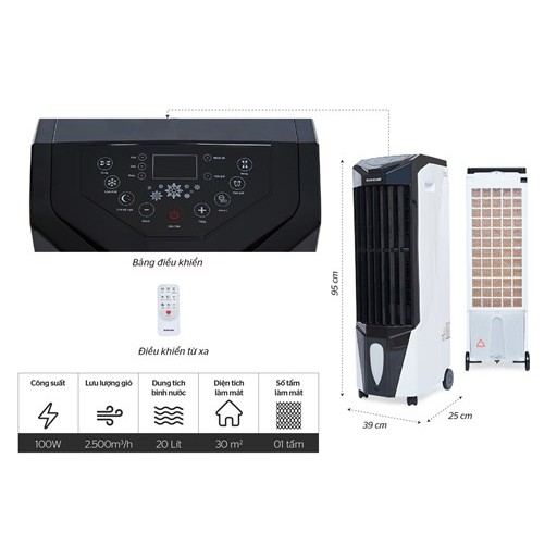 Quạt điều hòa hơi nước Sunhouse SHD7719 20L - Hàng trưng bày bảo hành chính hãng