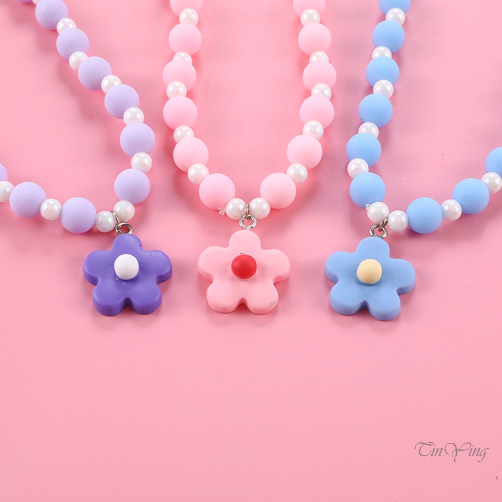 GETNOIVAS Vòng cổ Mặt Hình Hoa Đính Ngọc Trai Trắng Dễ Thương Cho Nữ