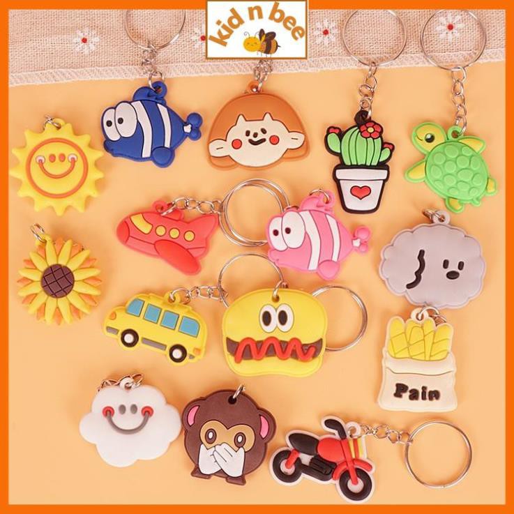 Móc khóa đáng yêu SILICON, móc chìa khóa hoạt hình nhiều mẫu, 1k.