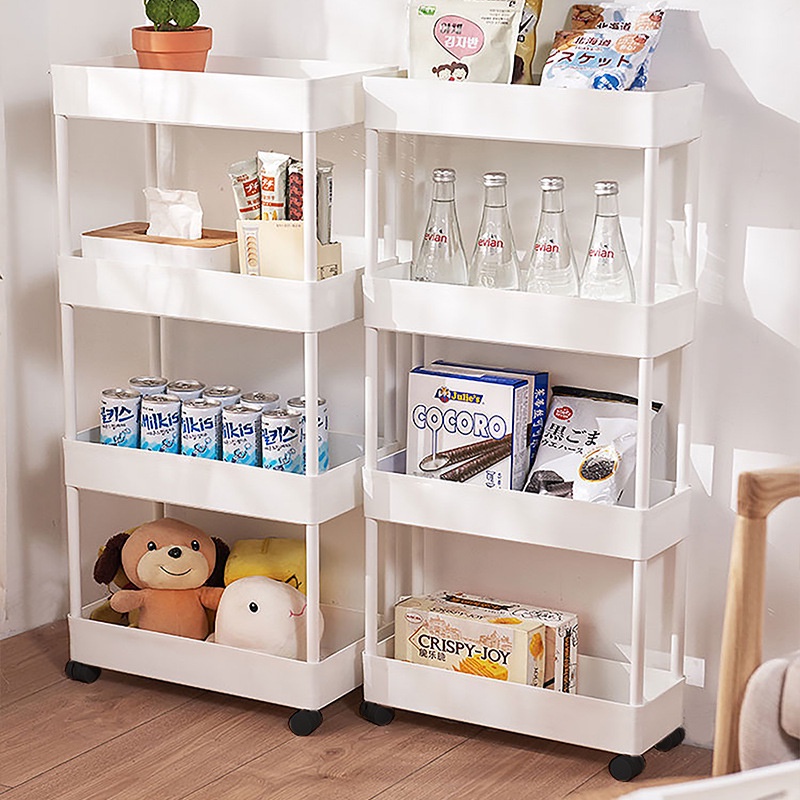 Kệ Nhựa Để Đồ Nhà Tắm, Nhà Bếp 4 Tầng Giá Kệ Để Chén Đũa, Gia Vị, Sữa Tắm Lắp Ráp Đa Năng Mã DN3-4T