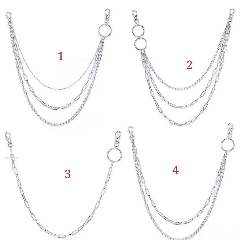 Dây Xích Bằng Hợp Kim Nhiều Lớp Trang Trí Quần Phong Cách Punk Hiphop