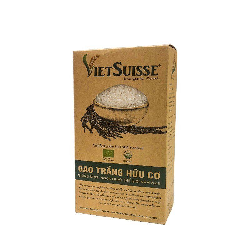 Gạo trắng hữu cơ xát dối VietSuisses 1kg