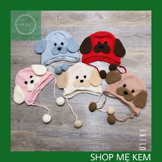 Mũ nỉ vải hình mặt cún cho bé yêu