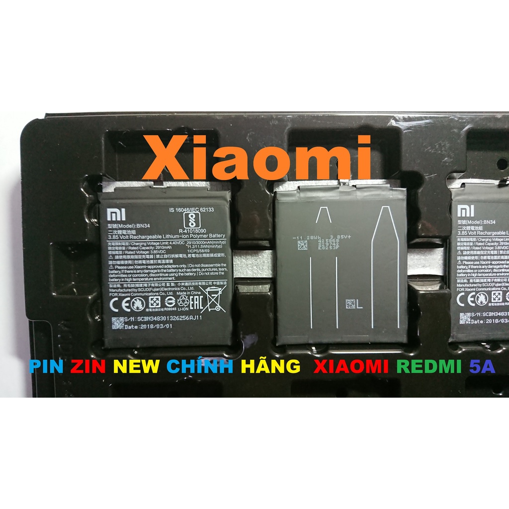 PIN ZIN NEW CHÍNH HÃNG CHO XIAOMI REDMI 5A-BN34