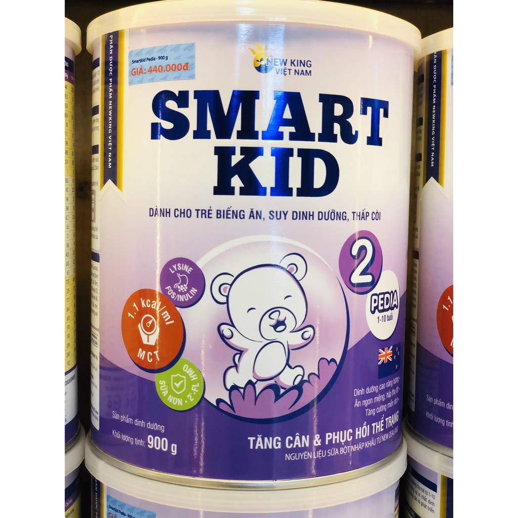Sữa Smart Kid số 2 dành cho trẻ biếng ăn, suy dinh dưỡng, thấp còi 900g