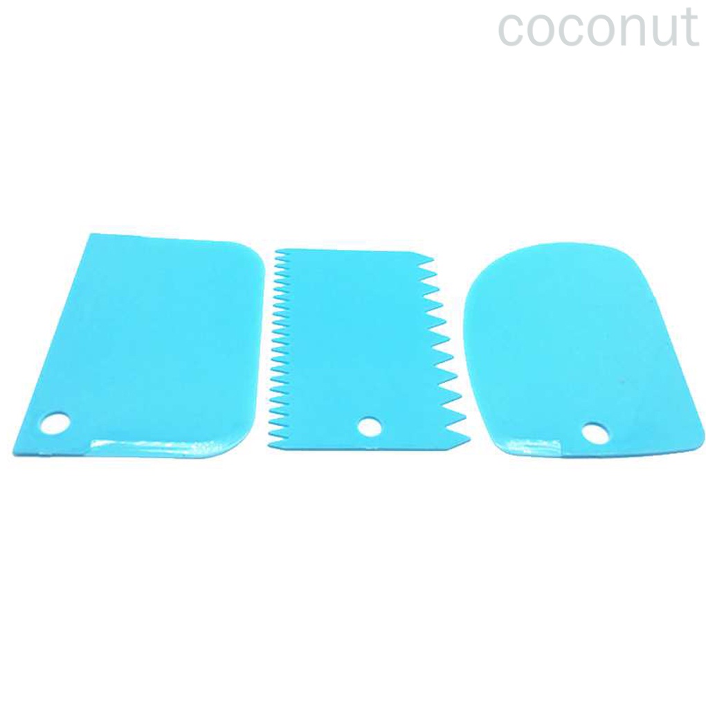 3 cái nhựa có thể tái sử dụng nhiều màu sắc đa chức năng không đều đặn Cạnh răng tự làm Bộ dụng cụ cạo kem Bộ dụng cụ làm khuôn bánh