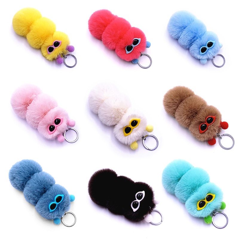 Mô Hình Sâu Bướm Nhồi Bông Mini Mềm Mại Kích Thước 15cm/6inch Dùng Treo Balo