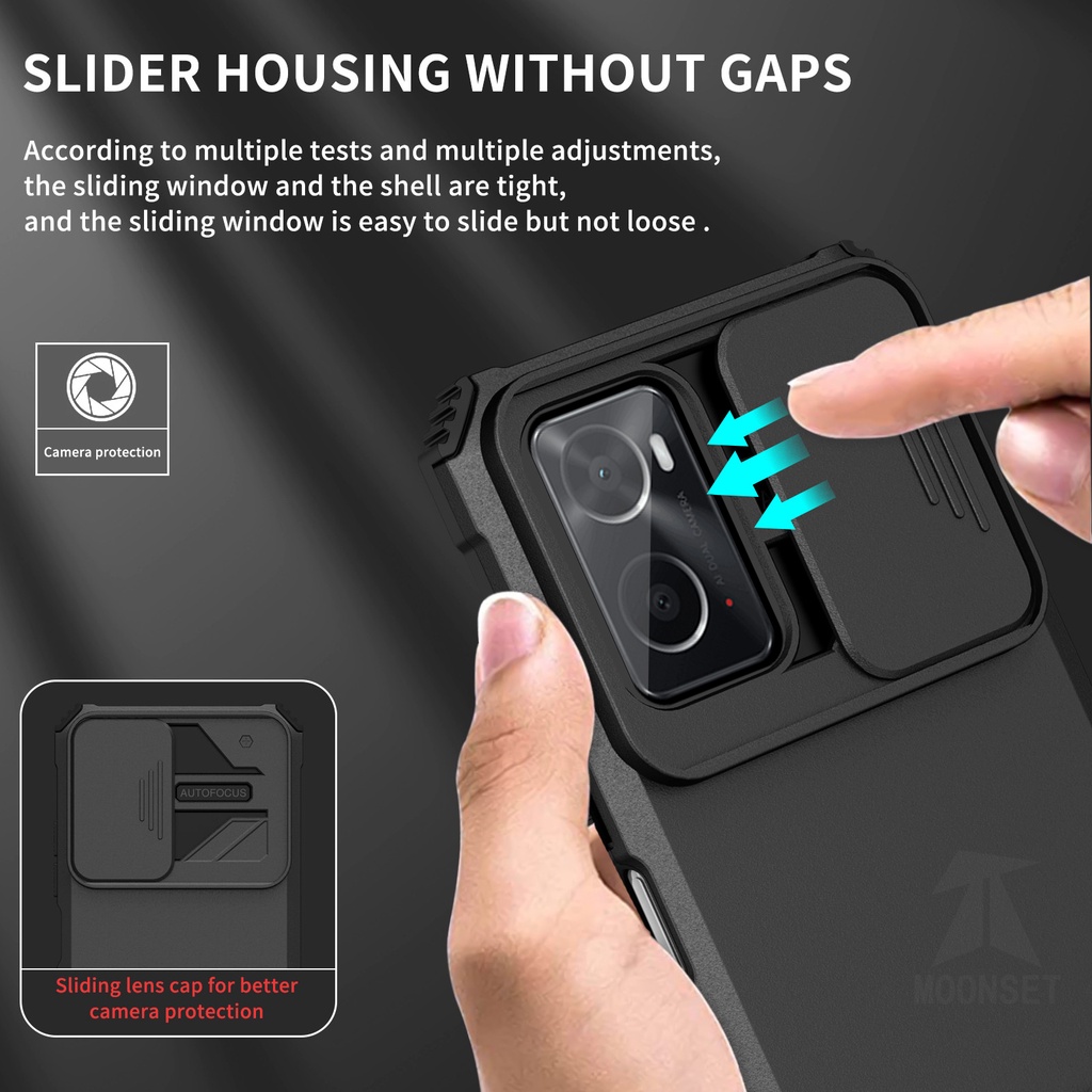 Ốp Điện Thoại Siêu Mỏng Chống Sốc Có Thanh Trượt Bảo Vệ Camera Cho OPPO A96 A76 A36 4G