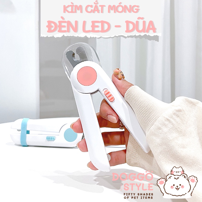 Kìm Cắt Móng Cho Chó Mèo LEDY Tích Hợp Đèn Led Máng Che Tặng Kèm Pin Và Dũa Móng Mini DOGGOSTYLE