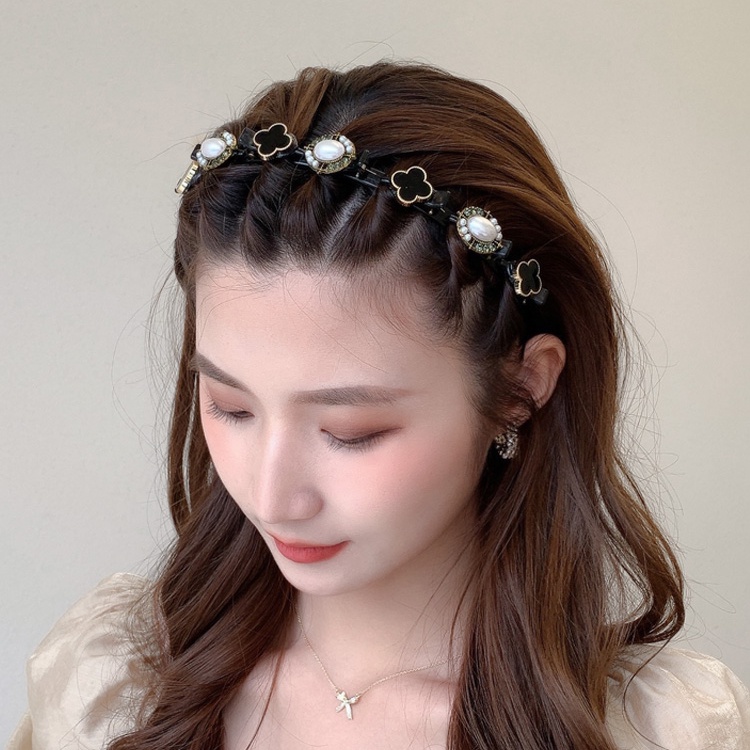 Băng Đô Dây Bện Đính Ngọc Trai Thời Trang Cho Nữ