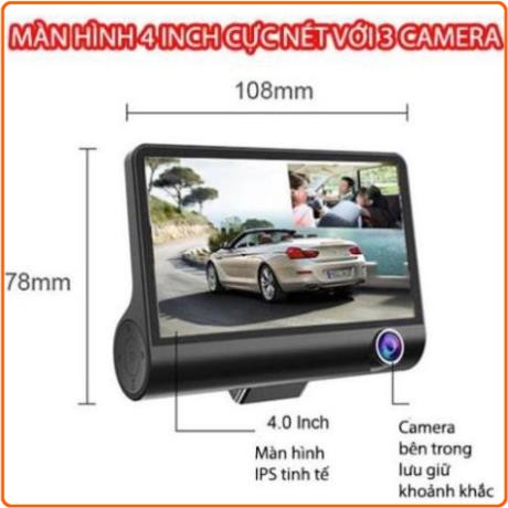Camera hành trình ô tô 3 mắt  4 inch fullHD 1080p,camera sau chống nước-BM31 - BẢO HÀNH 6 THÁNG -LaKaDo | BigBuy360 - bigbuy360.vn