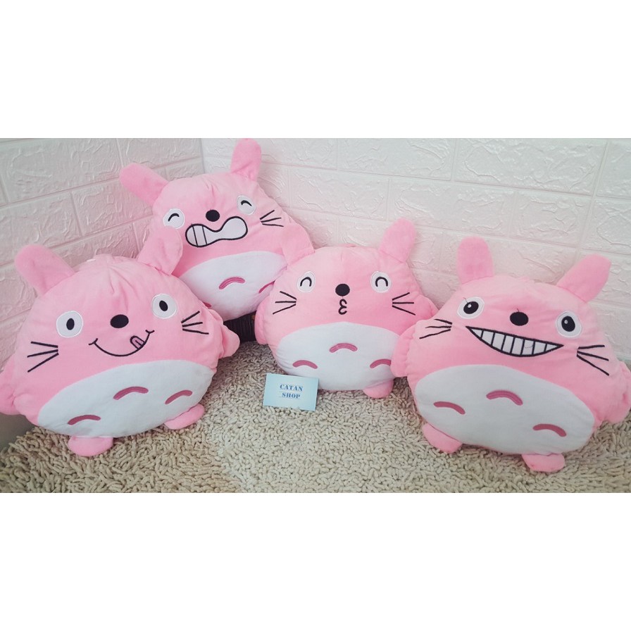 Gối mền TOTORO 3in1 💖FREESHIP💖  mặt biểu cảm vui nhộn Vải nỉ nhung cực mịn, bộ chăn gối văn phòng