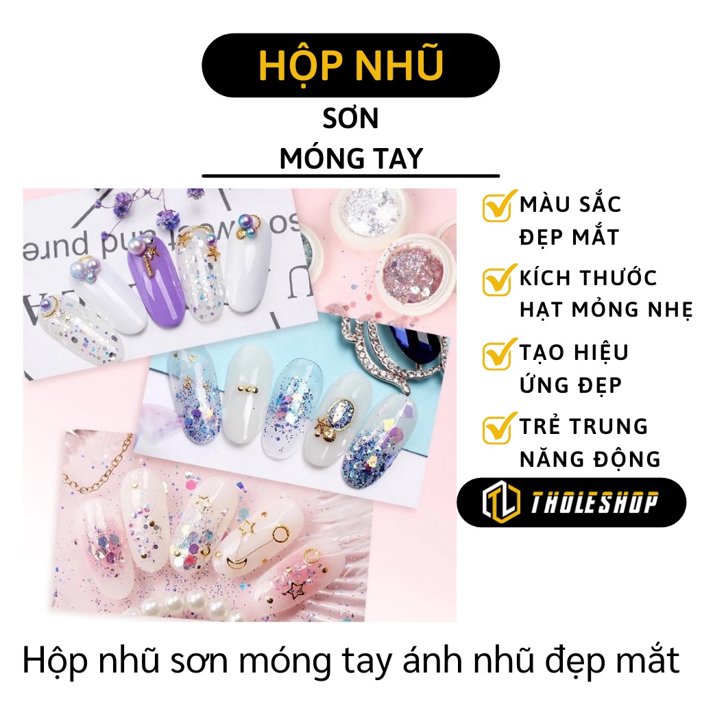 Nhũ Sơn Móng Tay - Hộp Nhũ Rắc Flash Siêu Sáng Cho Nails Hình Sao, Trăng Khuyết 9056