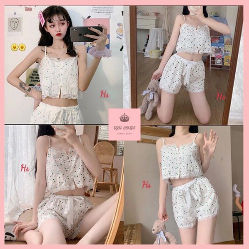 Bộ đùi ngủ hoa nhí nơ quần Edel 2021 Có ảnh cận chất+Video