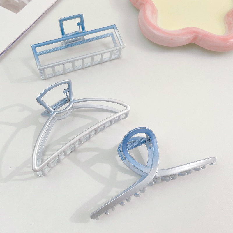 Kẹp Tóc Kim Loại Dài Màu Gradient Phong Cách Mới