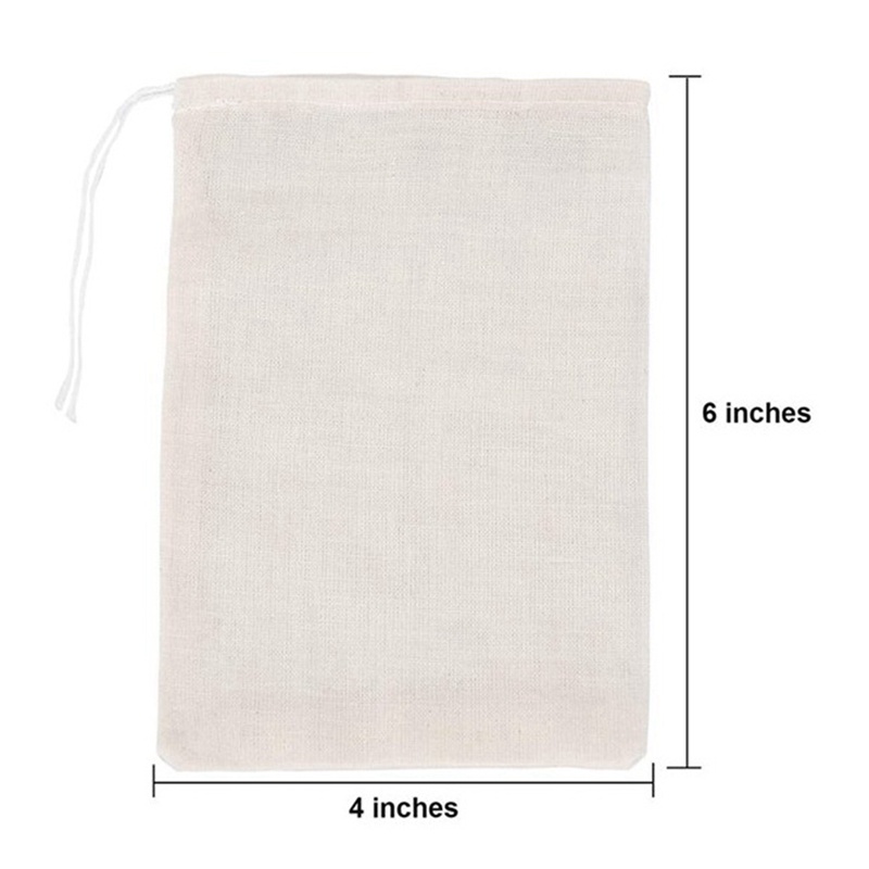 Set 50 Túi Dây Rút Cotton Muslin Đa Năng Đựng Trang Sức / Trà / Quà Cưới Kích Thước 4X6 Inch