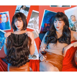 Tóc giả kẹp nửa đầu chữ u xoăn sóng đuôi