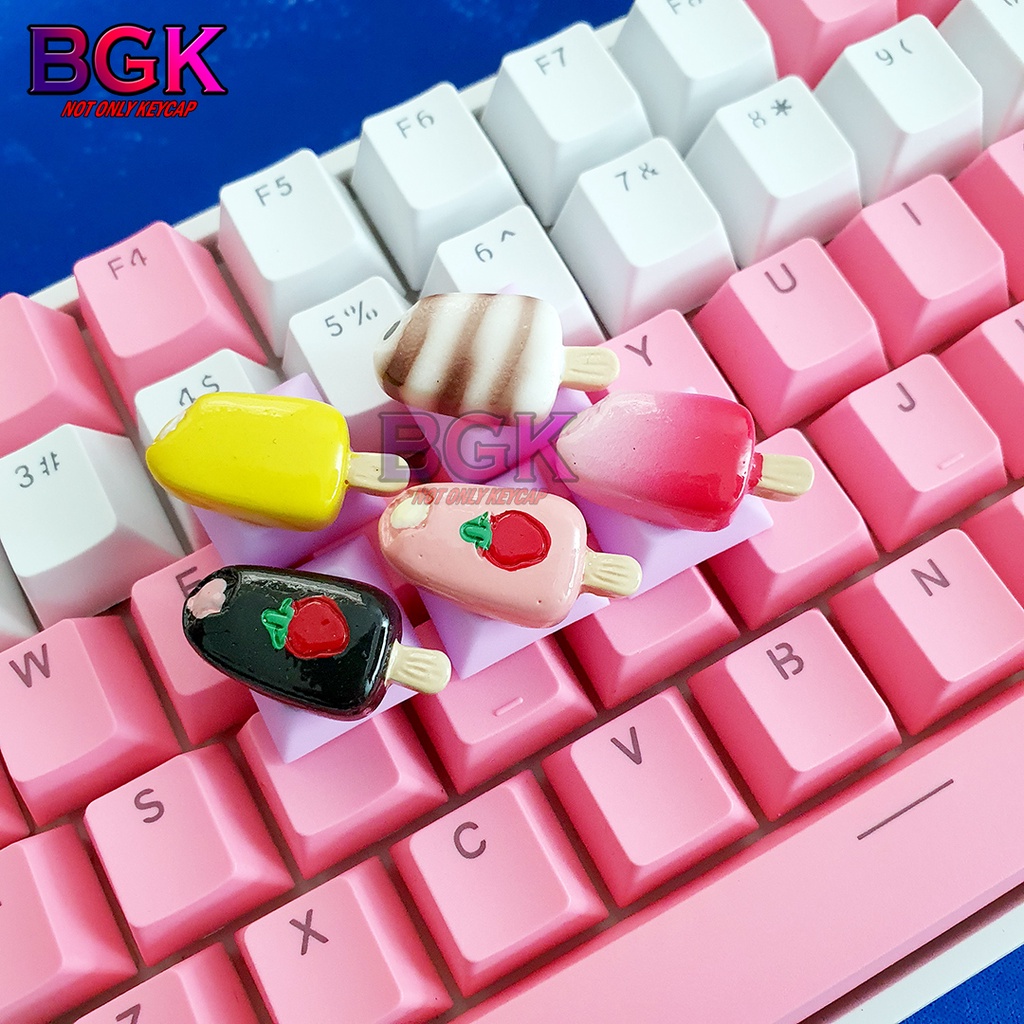 Keycap Artisan lẻ hình que kem lớn cực cu te kích thước 1u dành cho phím cơ ( keycap resin độc lạ )( Keycap Artisan )