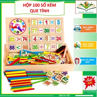 Hộp 100 Số Kèm Que Tính Học Toán bằng gỗ