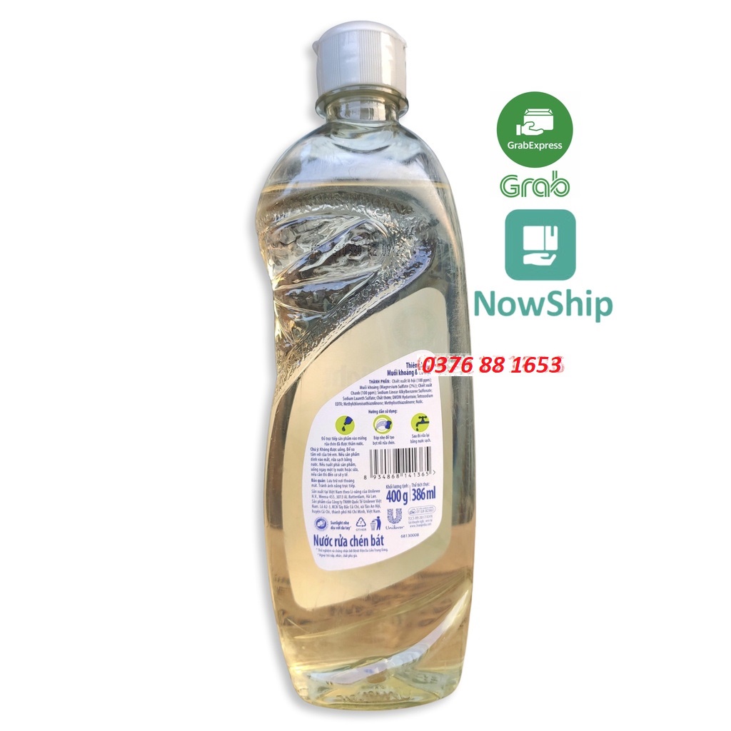 [Hoả Tốc] Nước Rửa Chén SUNLIGHT Thiên Nhiên Muối Khoáng Lô Hội Chai 750g 750 g