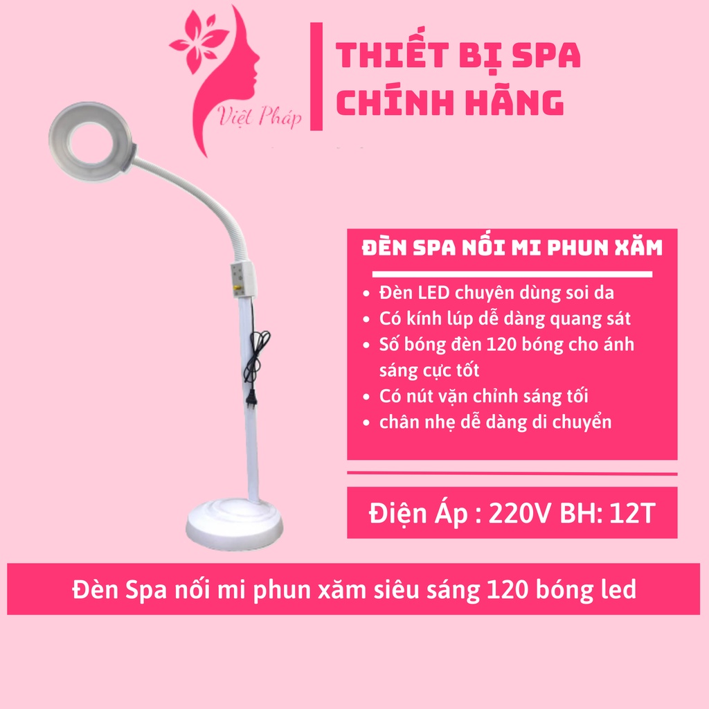 Đèn Spa nối mi phun xăm siêu sáng 120 bóng led