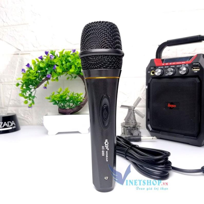 Freeship 50k Micro Có Dây Hát Karaoke Chuyên Nghiệp  AT-989 /Aqta AT-660 ✔Lọc âm tốt, Chống hú - Có dây