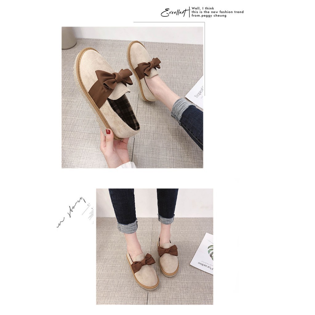 [Order]Giày nữ mũi tròn đế dày nơ xinh phong cách retro Nhật Bản - New Order | BigBuy360 - bigbuy360.vn