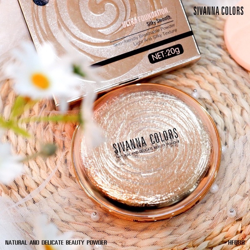 Phấn phủ Sivanna Colors Natural And Delicate Beauty Powder HF689 20g tone màu sáng da tự nhiên