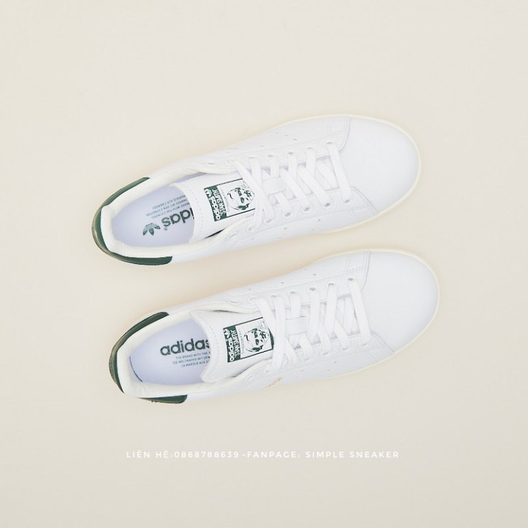 Giày Adidas 💙FREESHIP💙Adidas Stan Smith Vintage Chính Hãng - Giày Stan Smith Gót Xanh Chuẩn Auth [CQ2871]