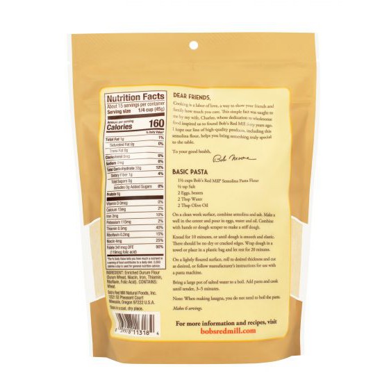 Bột Lúa Mì Cứng Semolina Bob’s Red Mill 680g