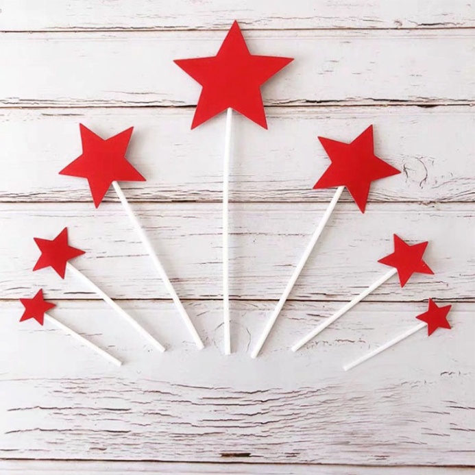 đồ trang trí bánh sinh nhật [FREESHIP❤️] set cắm sao giấy loại đẹp