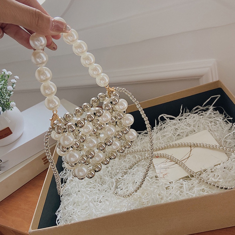 Túi Xách Đeo Chéo Đính Ngọc Trai Thời Trang Dành Cho Nữ