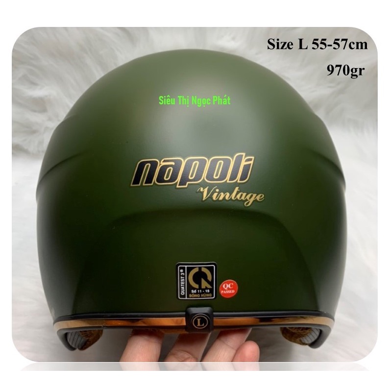 [PHƯỢT] Mũ bảo hiểm 3/4 NAPOLI có kèm kính che Full mặt_SIZE L 55-57cm_Màu XANH [HÀNG CHÍNH HÃNG]