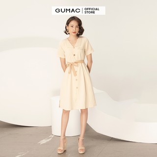 Đầm suông nữ cổ lật GUMAC DA968