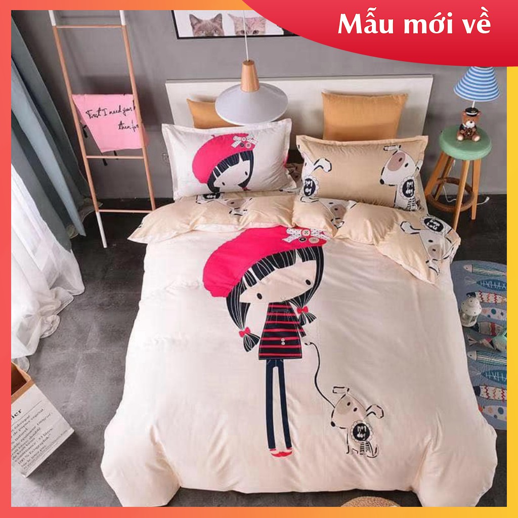 20 mẫu Bộ Chăn ga gối 4 món cotton 100% 3D trẻ em mát mềm không bí xuất khẩu