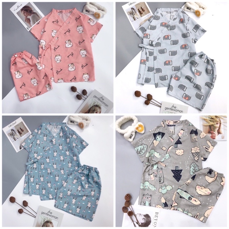 [Kate mềm] Bộ đồ ngủ kimono đùi chất mịn mát freesize<60kg | BigBuy360 - bigbuy360.vn