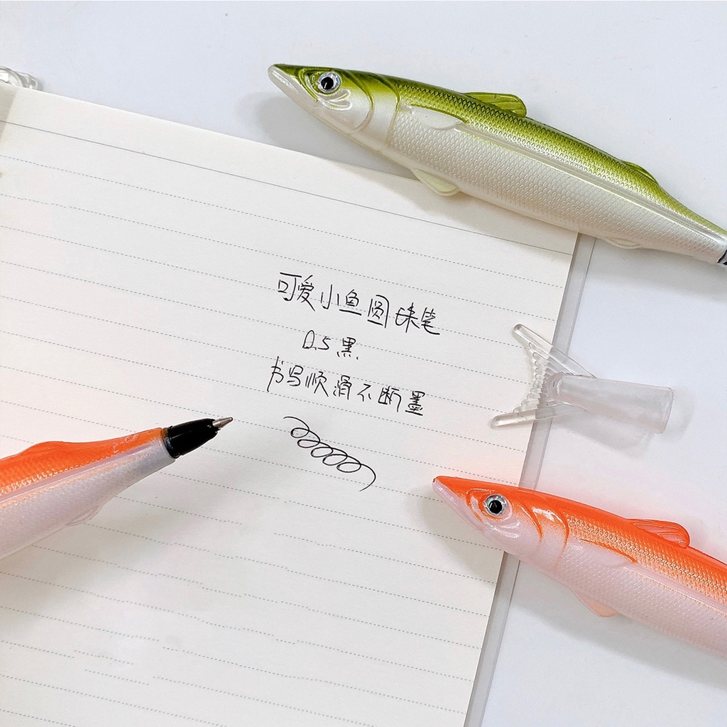 1 Bút Bi Nước Mực Đen Hình Cá Đại Dương 0.5mm
