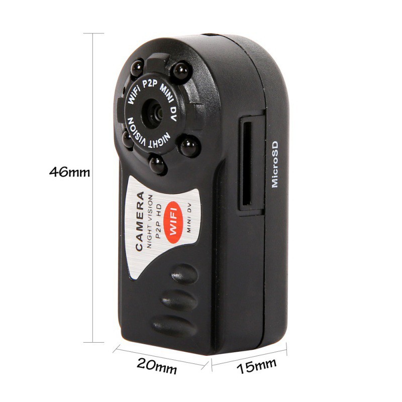 Camera mini wifi P2P Q7 HD hồng ngoại quay đêm - Xem trực tiếp trên điện thoại qua wifi/3G/4G - Hàng nhập khẩu