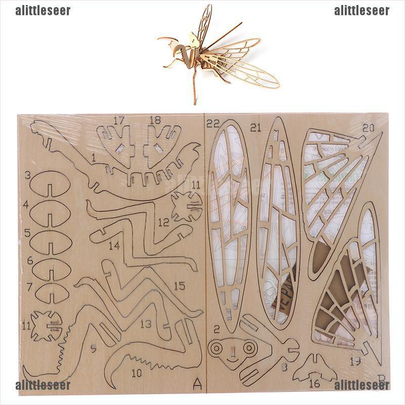 Bộ Xếp Hình Côn Trùng 3d Bằng Gỗ Vui Nhộn Cho Bé