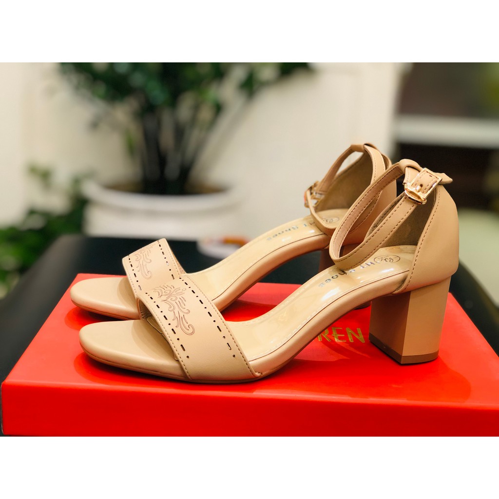 Dép nữ gót vuông VNXK, Sandal nữ công sở 5cm.