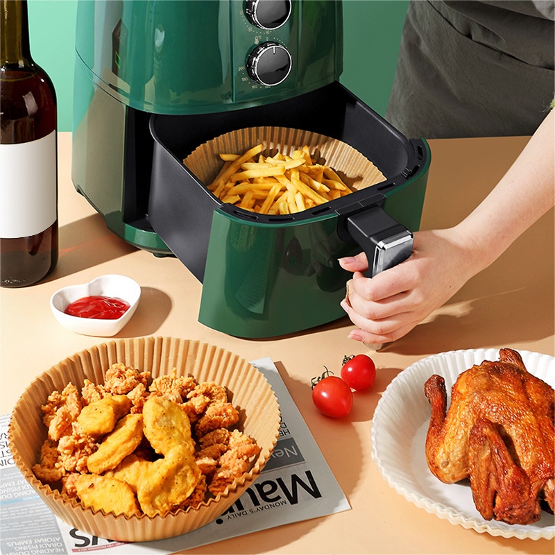 50 Tờ giấy nến vàng lót nồi chiên không dầu chống hỏng nồi