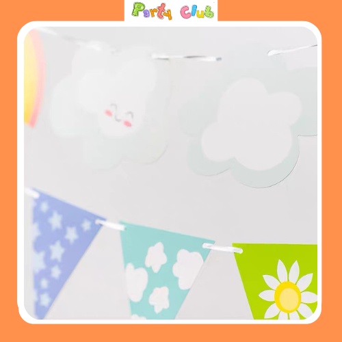 Dây treo trang trí dây chữ Happy Birthday cầu vồng giấy trang trí sinh nhật